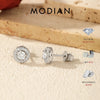 MODIAN Sparkling D Color Moissanite Halo Earrings 925 Sterling Silver Classic Stud Earrings For Women Wedding Fine Jewelry Gift