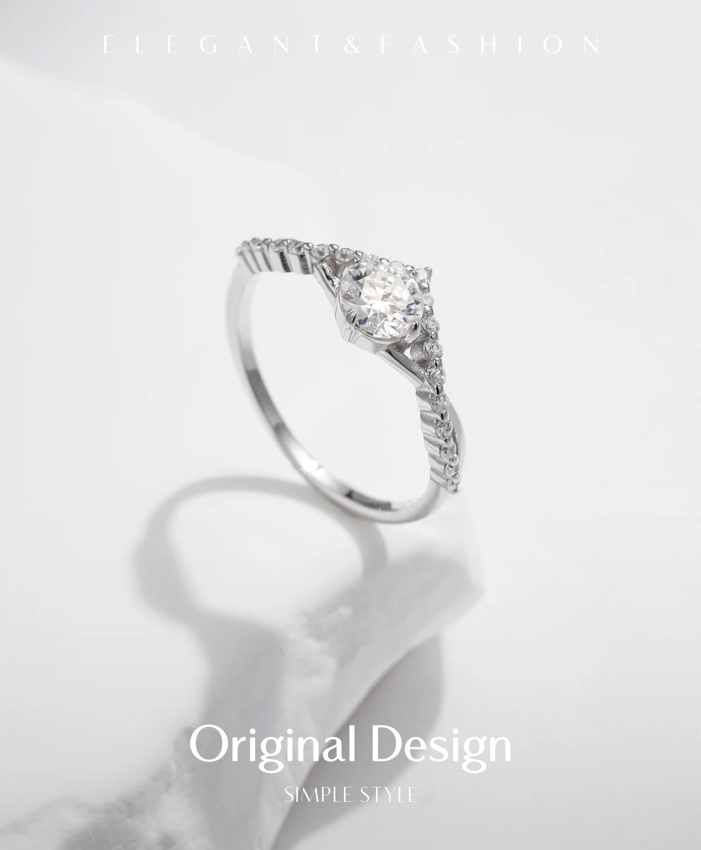 MODIAN Crown D Color Moissanite Ring Delicate Lab Diamond Ring 925 Sterling Silver For Women Wedding Engagement Jewelry