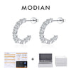 MODIAN D Color C Shape Moissanite Earrings 925 Sterling Silver Charming Dazzling Hoop Earrings For Women Wedding Fine Jewelry