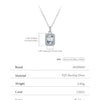 MODIAN 1CT D Color Emerald Cut Moissanite Halo Necklace 925 Sterling Silver Rectangle Wedding Pendant Necklace For Women Jewelry
