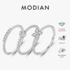 MODIAN D Color Stackable Moissanite Ring 925 Sterling Silver Beads Sparkling Trendy Rings For Women Party Vacation Jewelry