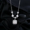 MODIAN 1CT D Color Moissanite Necklace 925 Sterling Silver Luxury Halo Charm Pendant Necklace For Women Bridal Wedding Jewelry