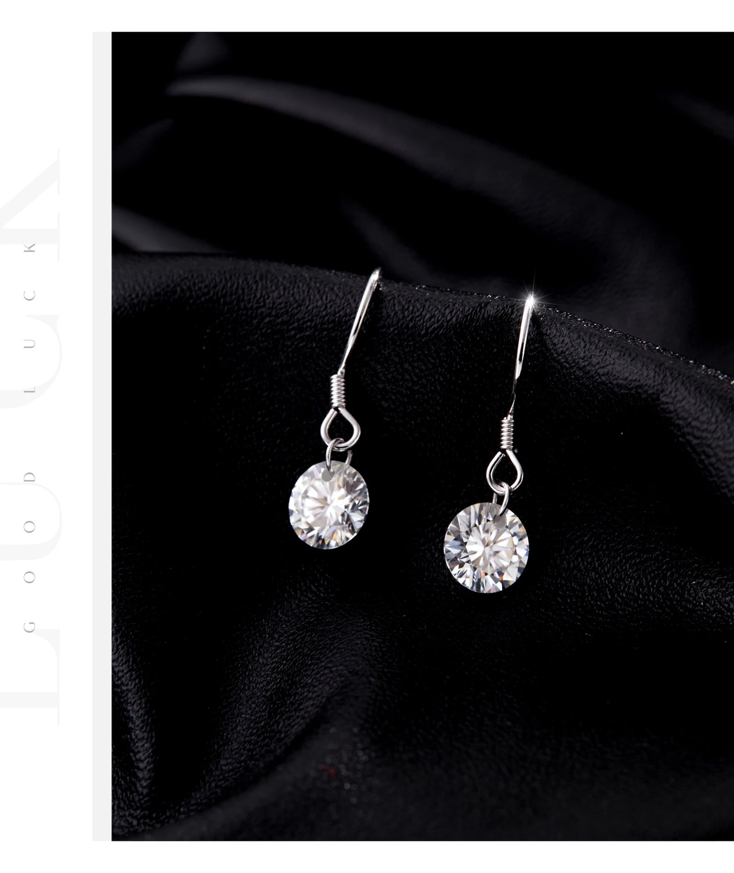 MODIAN 1CT D Color Sparkling Moissanite Hook Earrings 925 Sterling Silver Round Sway Dangle Earrings For Women Fine Jewelry