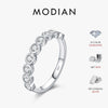 MODIAN D Color Round Moissanite Eternity Ring 925 Sterling Silver Stackable Finger Rings For Women Wedding Fine Jewelry Gifts