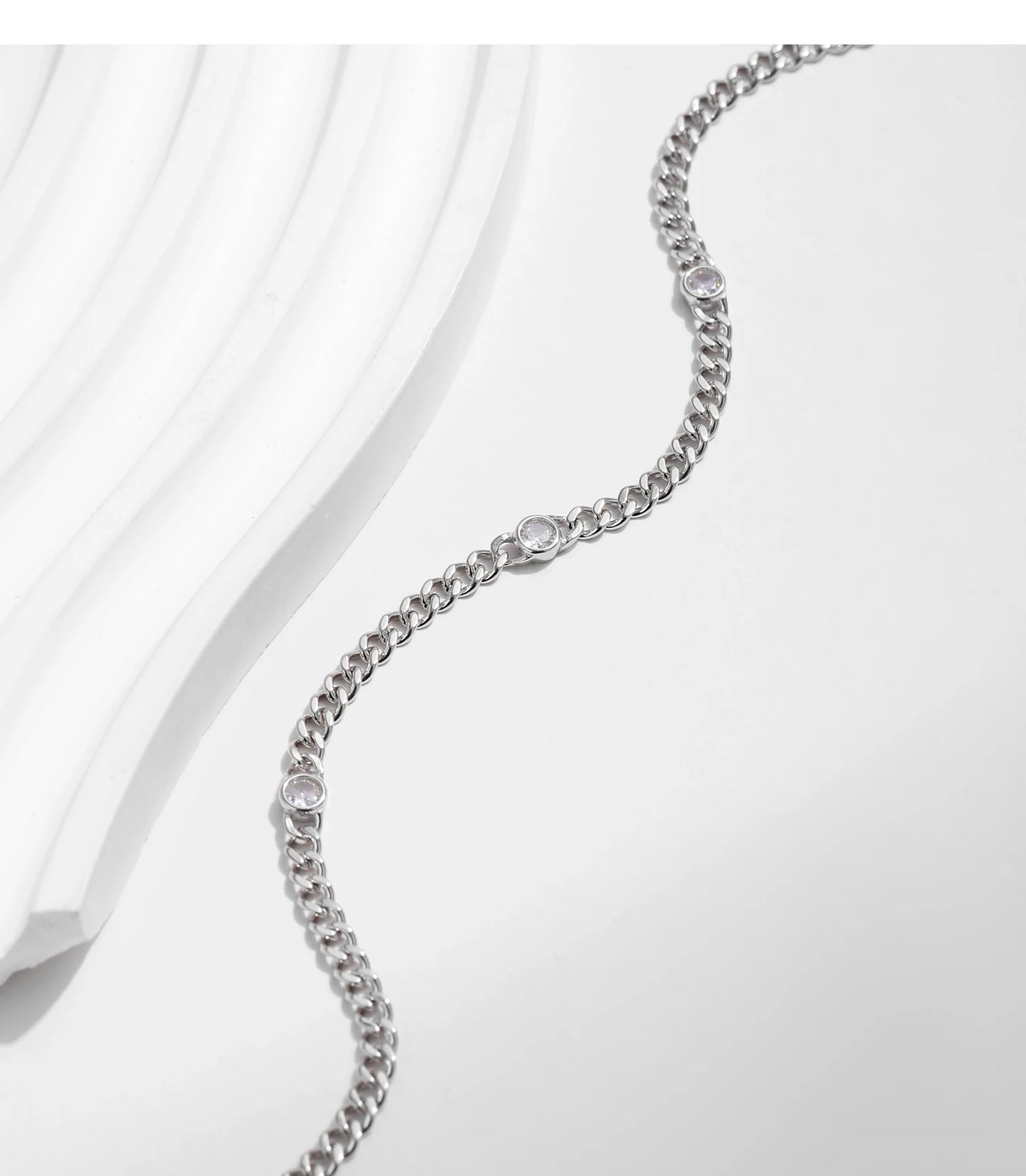 MODIAN White Gold Plated D Color Round Moissanite Twisted Bracelet 925 Sterling Silver VVS1 Dainty Adjustable Jewelry Gifts