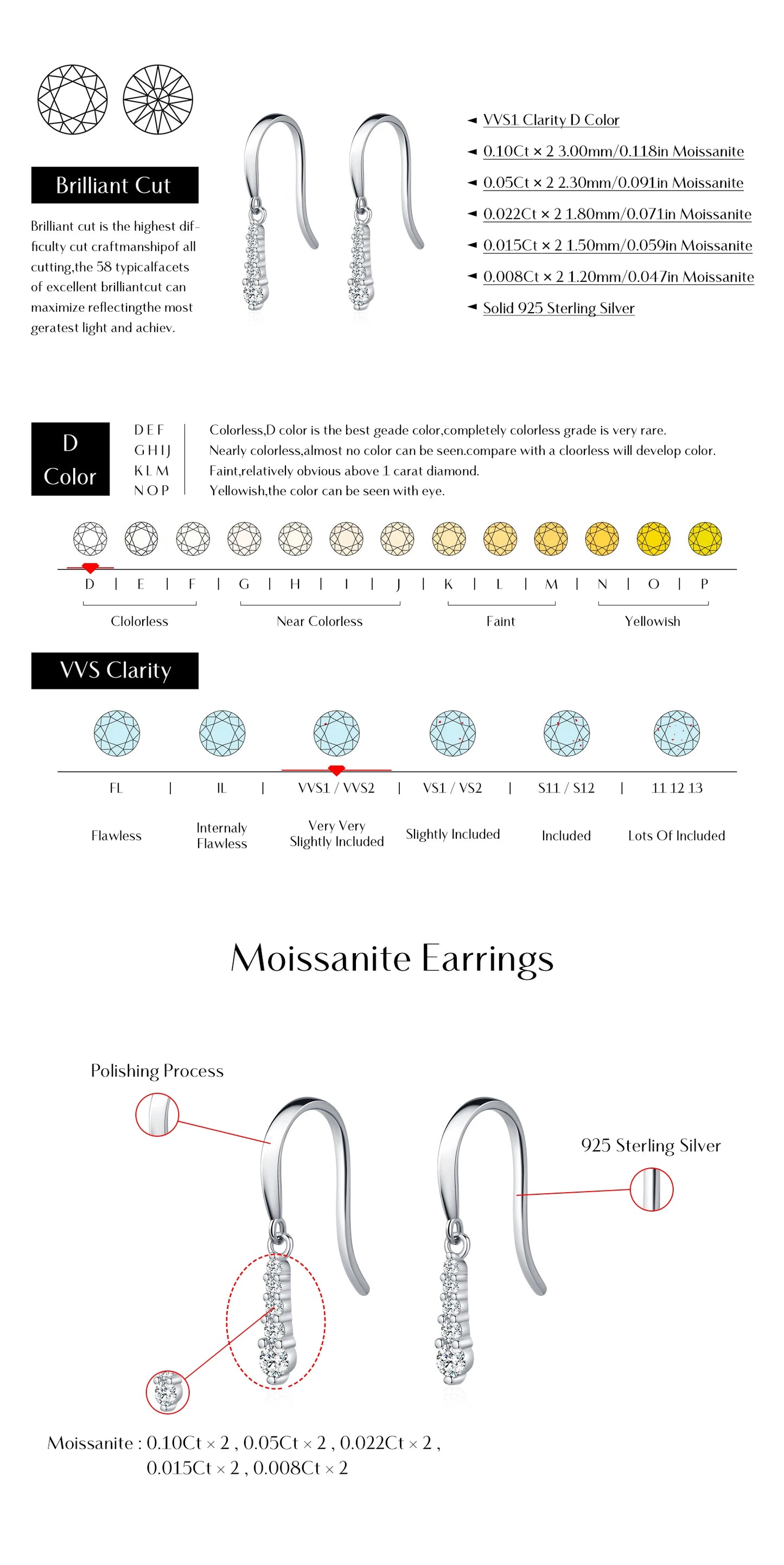 MODIAN D Color Moissanite Dangle Dangle 925 Sterling Silver Fashion Dazzling Fashion Water Drop Earrings For Women Fine Jewelry