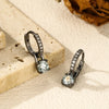 MODIAN 0.5Ct D Color Light Green Moissanite Swing Hoop Earrings 925 Sterling Silver Black Punk Ear Buckles for Women Jewelry