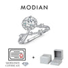 MODIAN Moissanite Ring Delicate Lab Diamond Halo Ring 925 Sterling Silver Crown Luxury Rings for Women Wedding Fine Jewelry