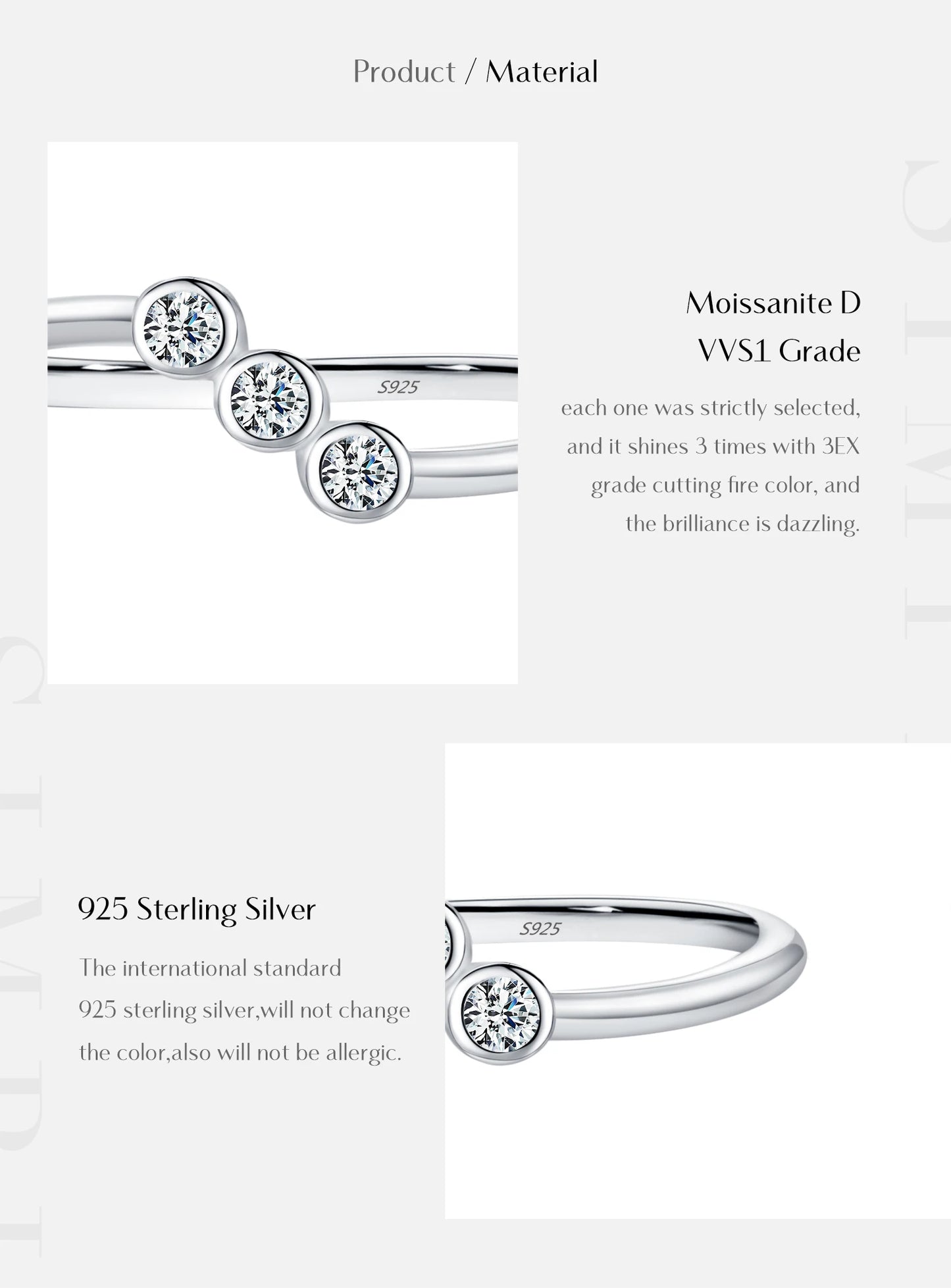 MODIAN D Color Moissanite Lab Diamond Rings 925 Sterling Silver Irregular Line Stackable Fashion Ring For Women Fine Jewelry