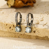 MODIAN 0.5Ct D Color Light Green Moissanite Swing Hoop Earrings 925 Sterling Silver Black Punk Ear Buckles for Women Jewelry
