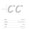 MODIAN D Color C Shape Moissanite Earrings 925 Sterling Silver Charming Dazzling Hoop Earrings For Women Wedding Fine Jewelry