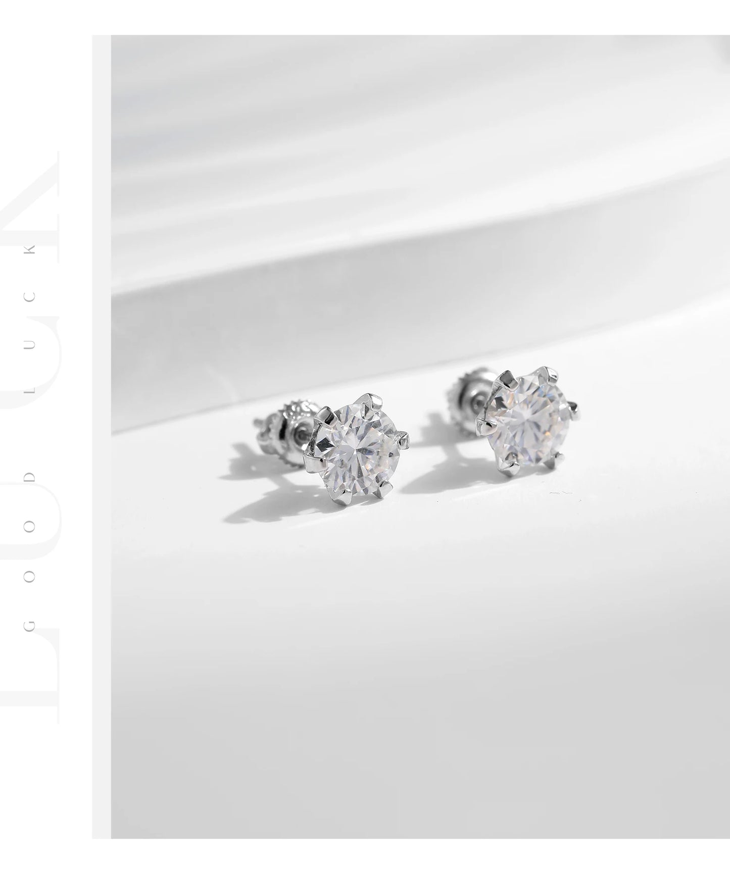 MODIAN 1 Carat D Color Moissanite Stud Earrings 925 Sterling Silver Sparkling Wedding Platinum Plated Fine Jewelry For Women