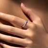 MODIAN D Color Moissanite 925 Sterling Silver Simple Sparkle Geometric Eternity Band Rings For Women Daily OL Fine Jewelry