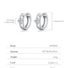 MODIAN Round Moissanite Ear Buckles Lab Diamond 925 Sterling Silver Engagement & Wedding Hoop Earrings for Women Jewelry Gifts