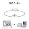 MODIAN 0.25CT Moissanite Bezel Setting Bracelet For Women Diamond 925 Sterling Silver Elegant Chain Bracelet Wedding Jewelry