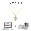MODIAN 0.5 Carat Moissanite Necklace D color VVS1 Lab Diamond Snowflake Necklace For Women 925 Sterling Silver Jewelry