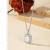 MODIAN 1CT D Color Emerald Cut Moissanite Halo Necklace 925 Sterling Silver Rectangle Wedding Pendant Necklace For Women Jewelry