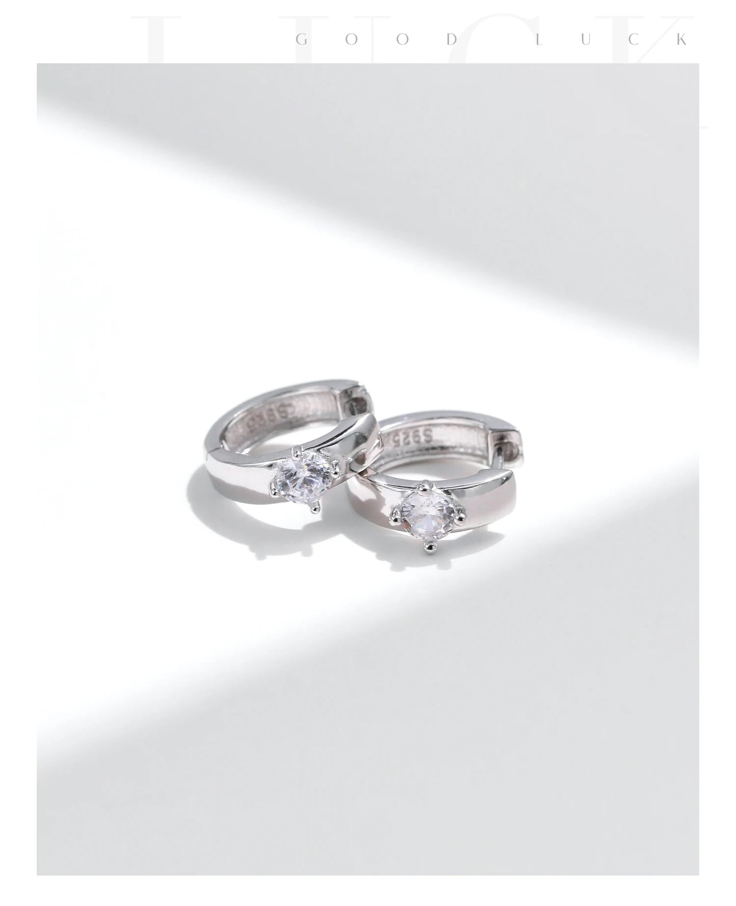 MODIAN Round Moissanite Ear Buckles Lab Diamond 925 Sterling Silver Engagement & Wedding Hoop Earrings for Women Jewelry Gifts