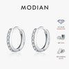 MODIAN D Color Sparkling Moissanite Earrings 925 Sterling Silver Classic Shining Circle Hoop Earrings For Women Fine Jewelry