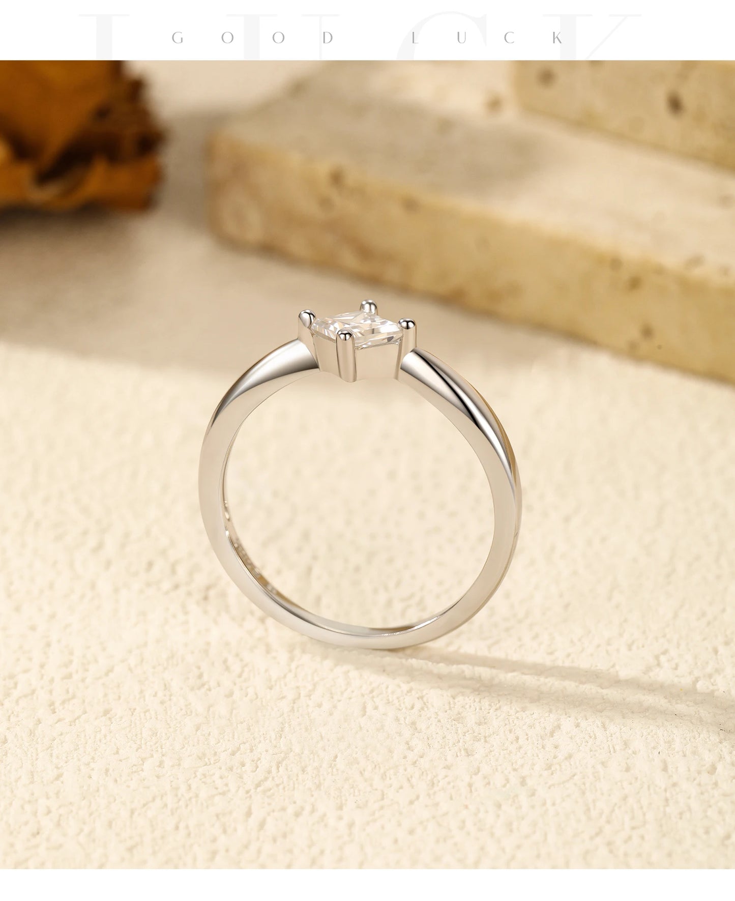 MODIAN D Color VVS1 Square Moissanite Ring 925 Sterling Silver Dazzling Wedding Band Rings For Women Fine Jewelry Gifts
