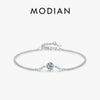 MODIAN 0.25CT Moissanite Bezel Setting Bracelet For Women Diamond 925 Sterling Silver Elegant Chain Bracelet Wedding Jewelry