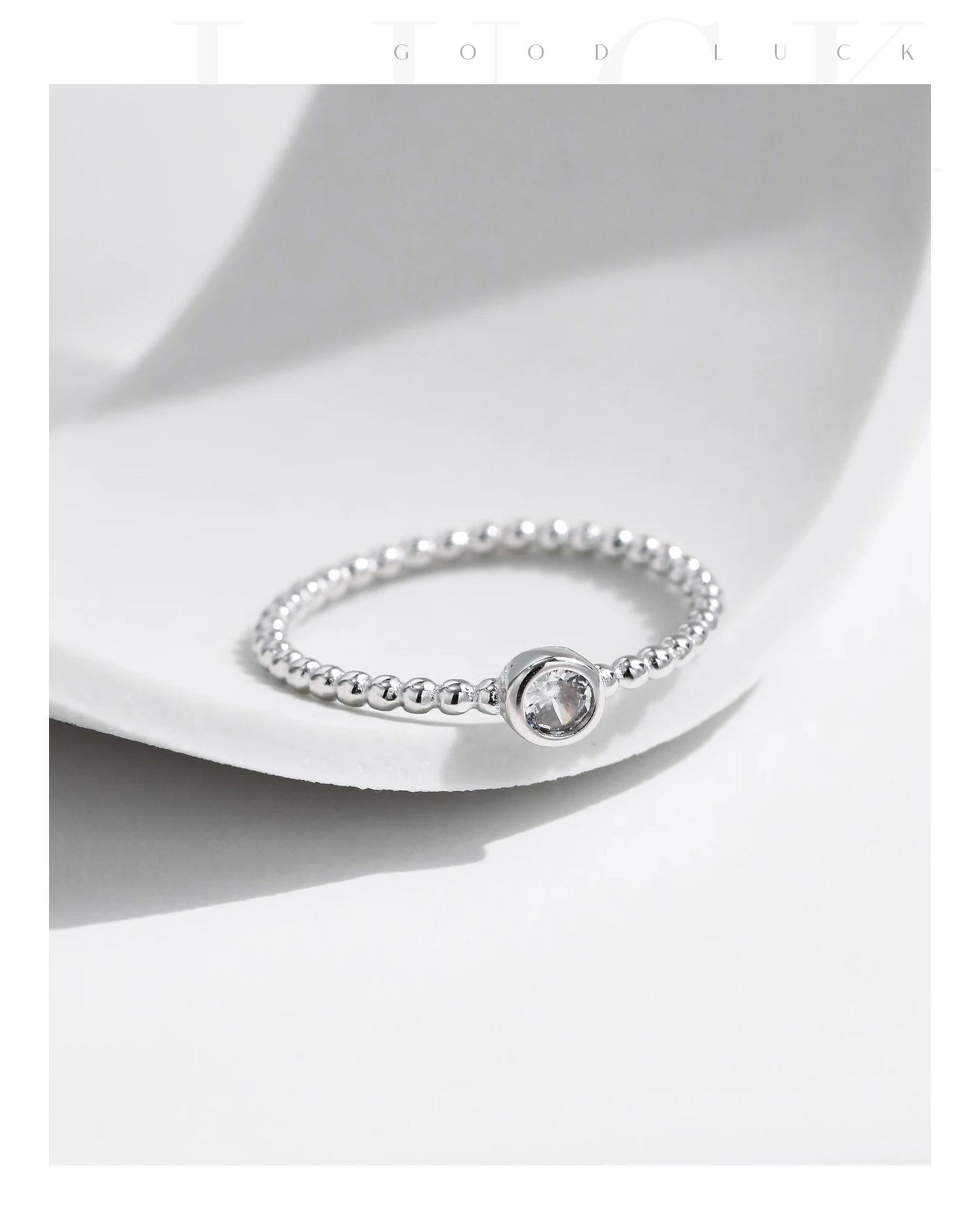 MODIAN Bezel Setting Moissanite Ring 925 Sterling Silver Beads Trendy Stackable Finger Rings For Women Lab Diamond Jewelry