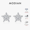MODIAN D Color Dazzling Moissanite Earrings 925 Sterling Silver Trendy Cute Snowflake Stud Earrings For Women Fine Jewelry