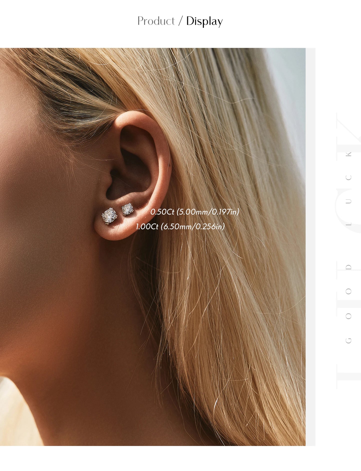 MODIAN D Color 1CT Moissanite Stud Earrings 925 Sterling Silver Brilliant Round Cut Lab Created Diamond Jewelry For Women