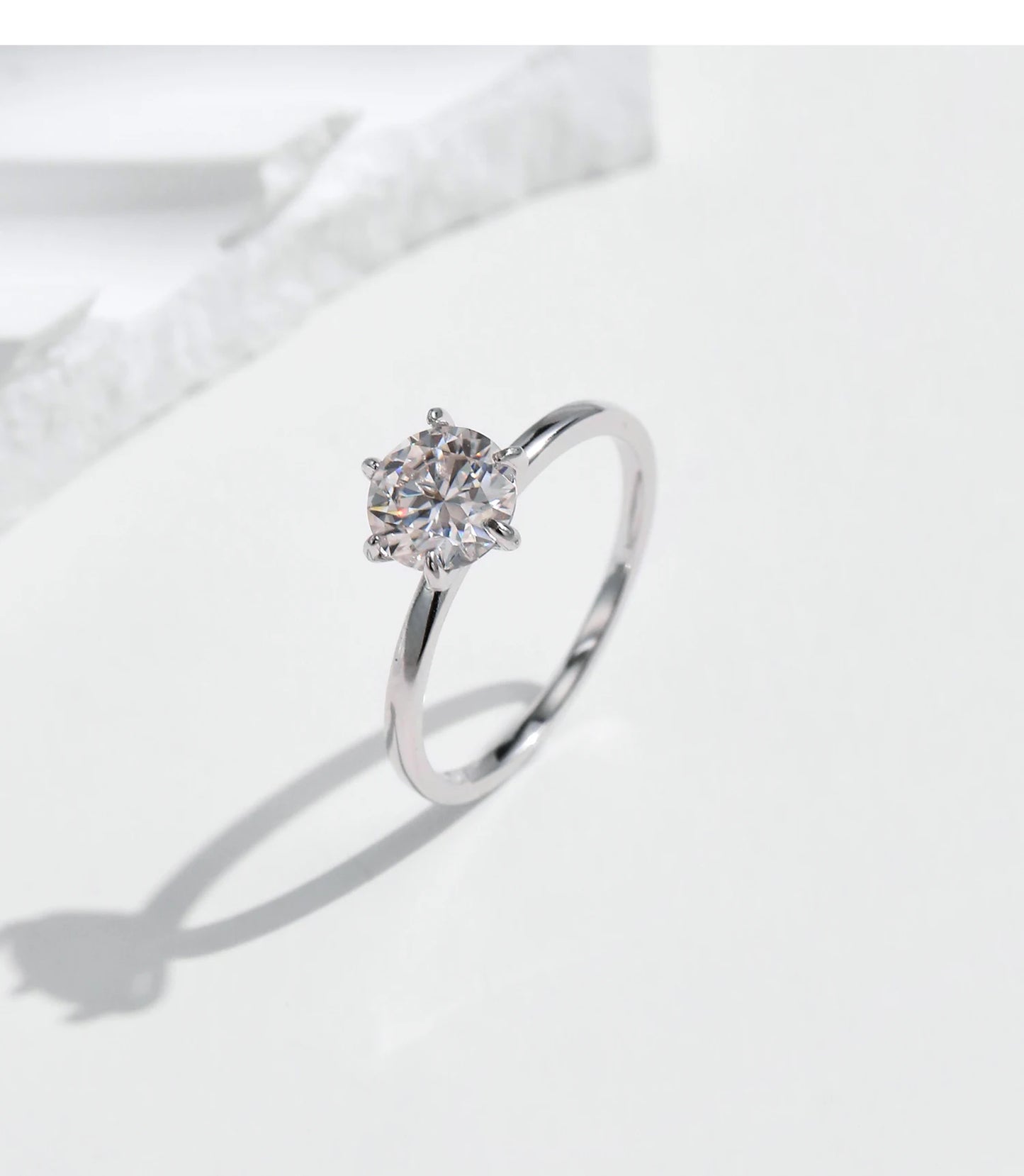 MODIAN 1CT Moissanite Lab Diamond Ring For Women 925 Sterling Silver Wedding Engagement Platinum Plated Fine Jewelry