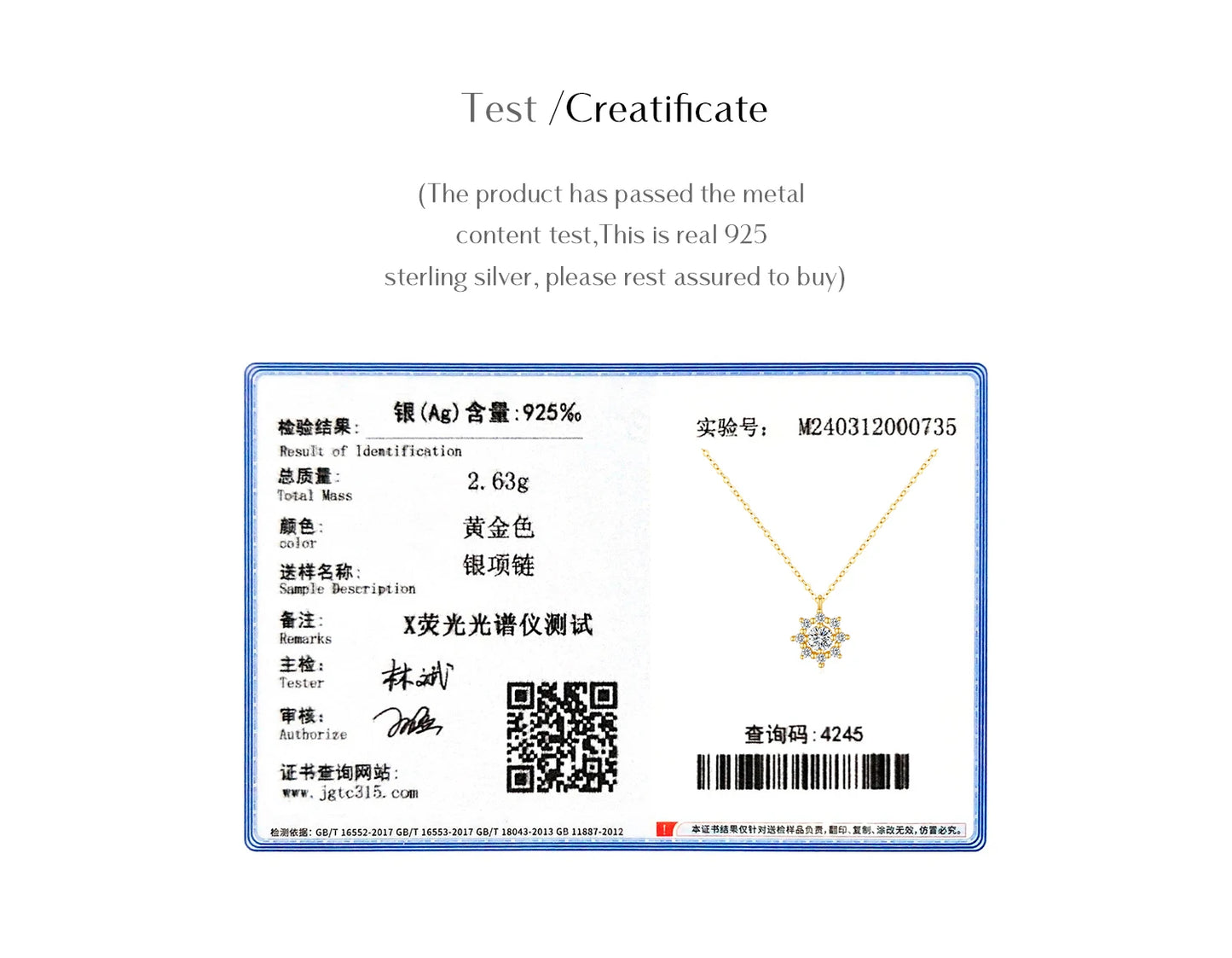 MODIAN 0.5 Carat Moissanite Necklace D color VVS1 Lab Diamond Snowflake Necklace For Women 925 Sterling Silver Jewelry