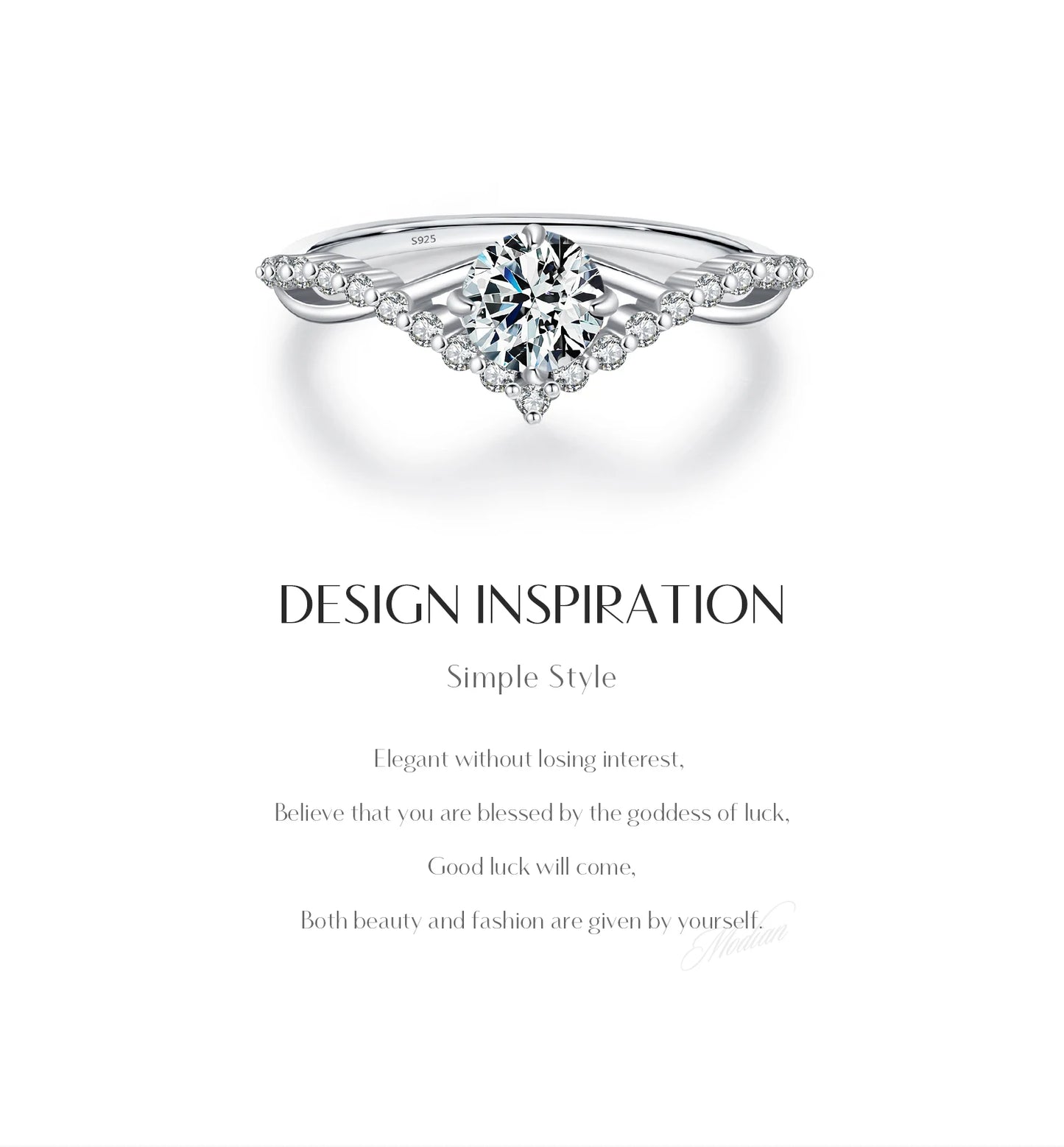 MODIAN Crown D Color Moissanite Ring Delicate Lab Diamond Ring 925 Sterling Silver For Women Wedding Engagement Jewelry
