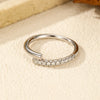 MODIAN D Color Moissanite 925 Sterling Silver Simple Sparkle Geometric Eternity Band Rings For Women Daily OL Fine Jewelry