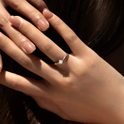 MODIAN D Color VVS1 Square Moissanite Ring 925 Sterling Silver Dazzling Wedding Band Rings For Women Fine Jewelry Gifts