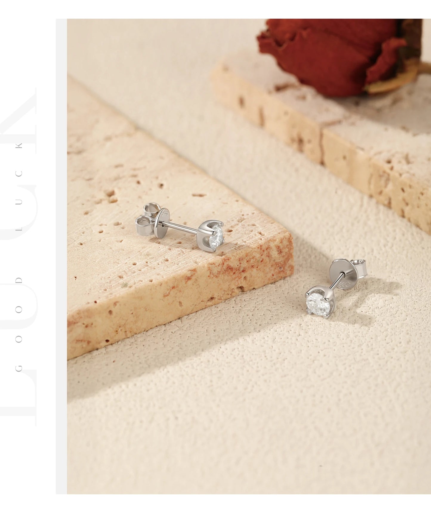MODIAN 3MM-5MM Size D Color Moissanite 925 Sterling Silver Classic Simple Round Stud Earrings For Women Fine Stackable Jewelry