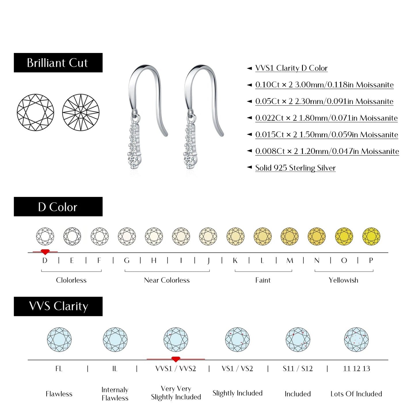 MODIAN D Color Moissanite Dangle Dangle 925 Sterling Silver Fashion Dazzling Fashion Water Drop Earrings For Women Fine Jewelry