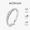 MODIAN Exquisite Round Moissanite Ring 925 Sterling Silver Trendy Wedding Engagement Band Rings For Women Fine Jewelry