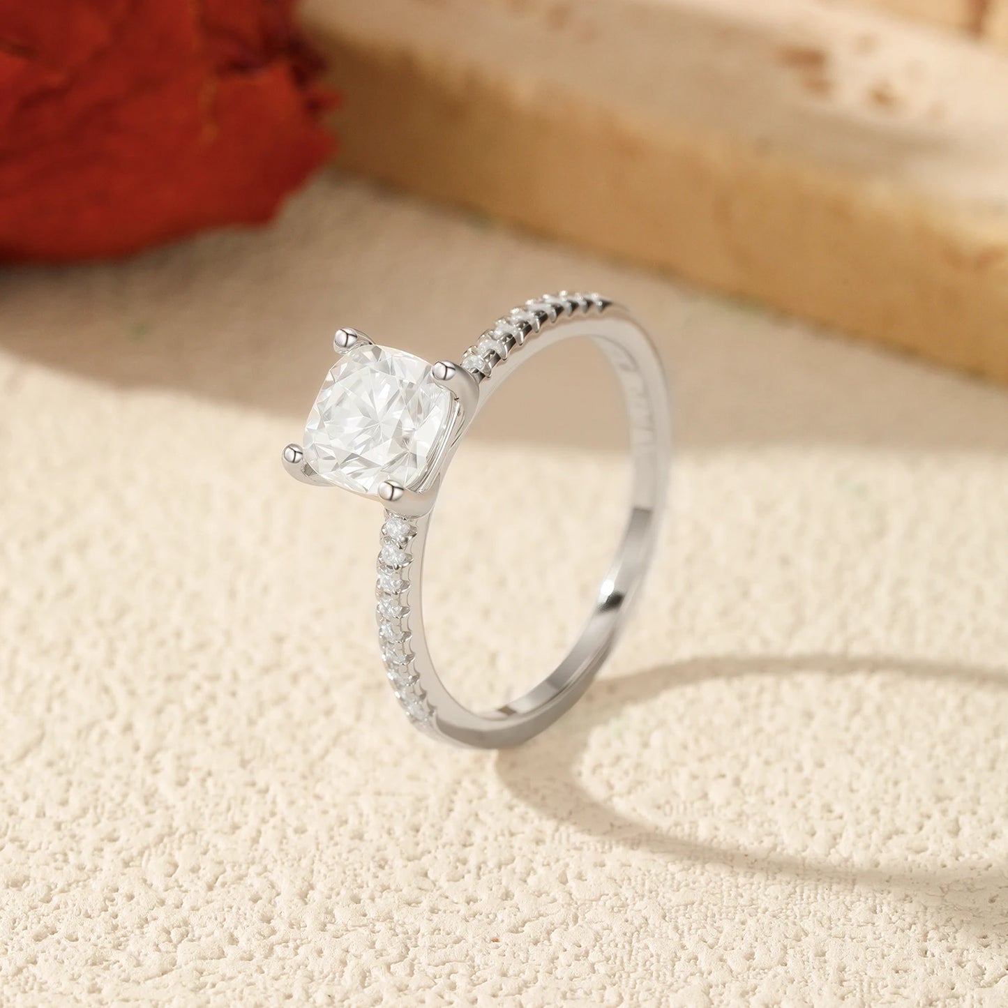 MODIAN 1CT D Color Square Moissanite Rings 925 Sterling Silver Trendy Finger Rings For Women Wedding Statement Fine Jewelry