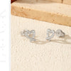 MODIAN D Color Sparkling Moissanite Earrings 925 Sterling Silver Asymmetrical Heart Stud Earrings For Women Fine Jewelry