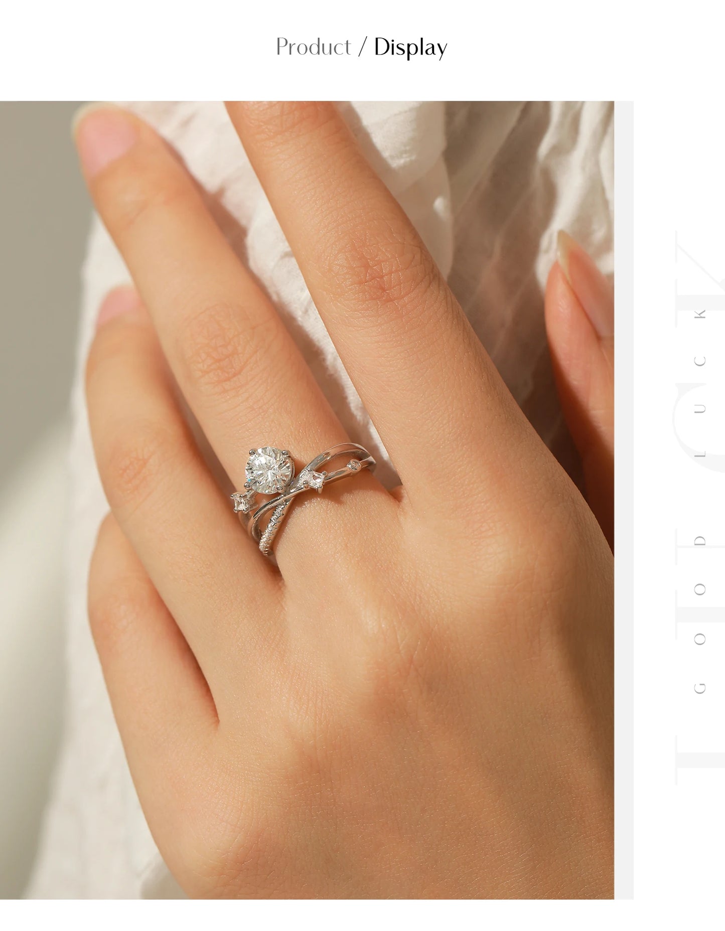 MODIAN 1CT VVS1 Clarity Moissanite Dazzling Ring 925 Sterling Silver e Multi-layer Lines Rings For Women Wedding Jewelry Gifts