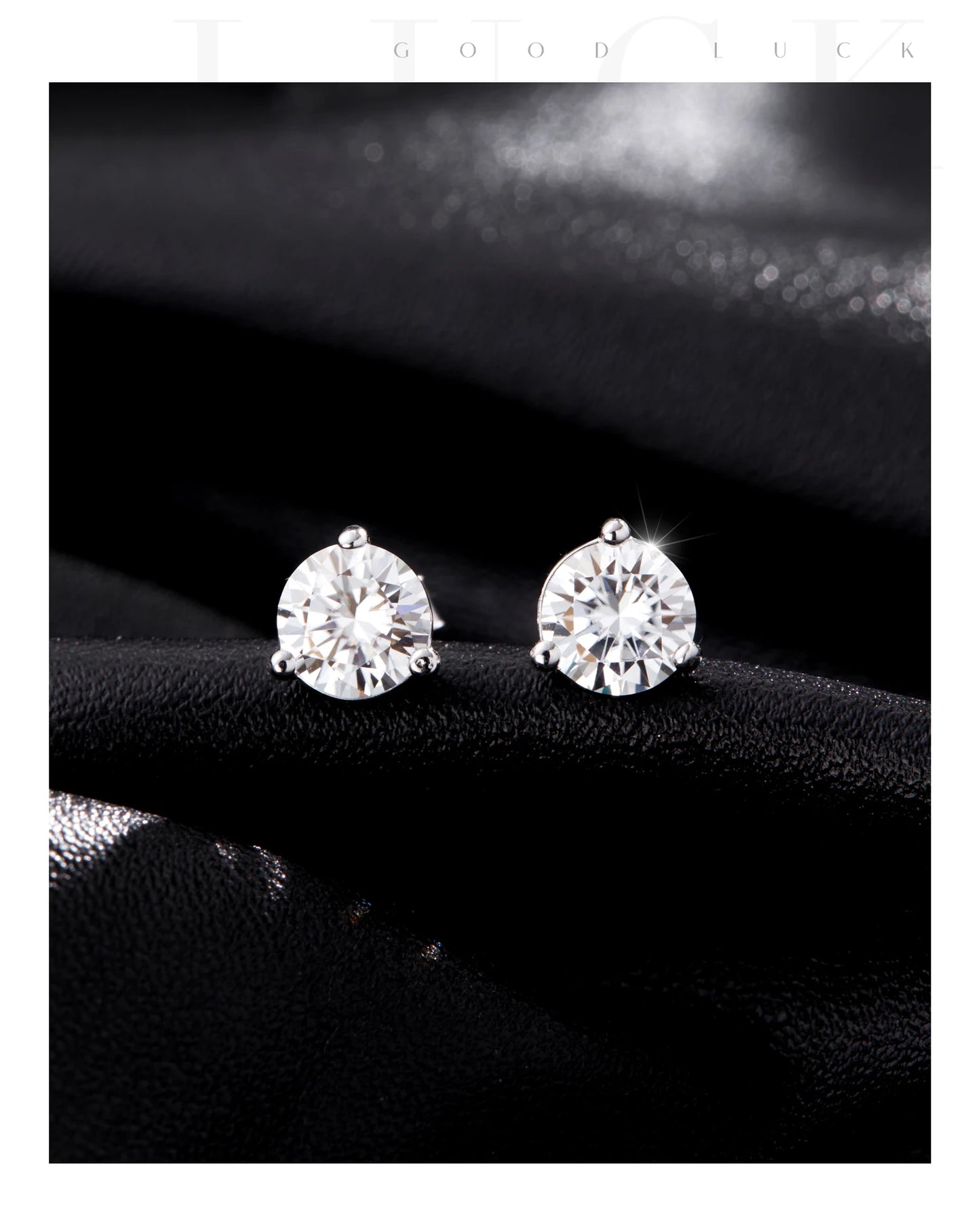 MODIAN D Color 1CT Moissanite Earrings 925 Sterling Silver Sparkling Three Prong Setting Stud Earrings For Women Wedding Jewelry