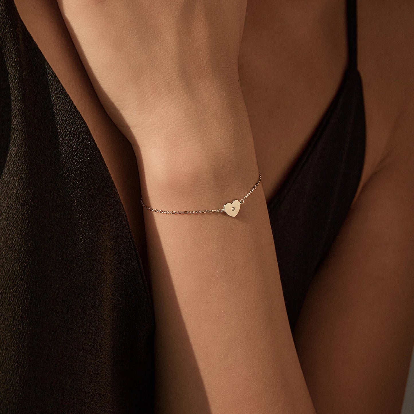 MODIAN D Color Moissanite Bracelet 925 Sterling Silver Simple Heart Daily Link Chain Bracelet For Women Fine Jewelry With Box