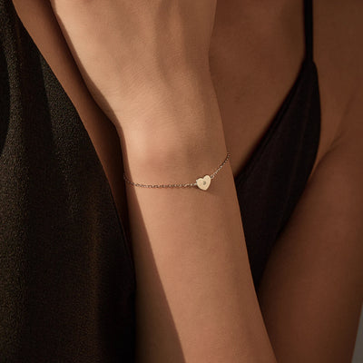 MODIAN D Color Moissanite Bracelet 925 Sterling Silver Simple Heart Daily Link Chain Bracelet For Women Fine Jewelry With Box