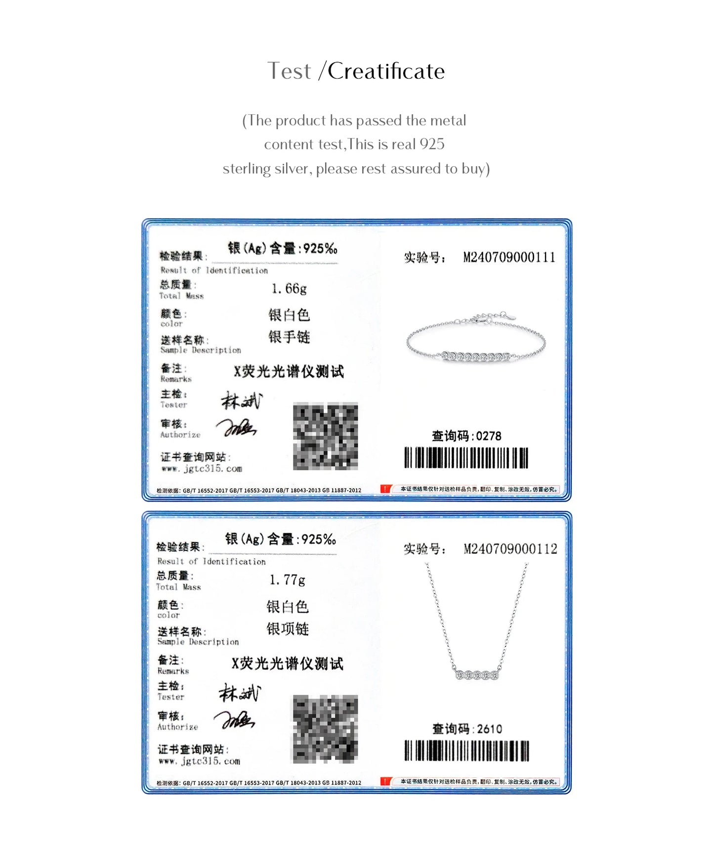 MODIAN D Color Moissanite Link Chain Pendant Necklace 925 Sterling Silver Trendy A Row Round Bracelet For Women Fine Jewelry Set