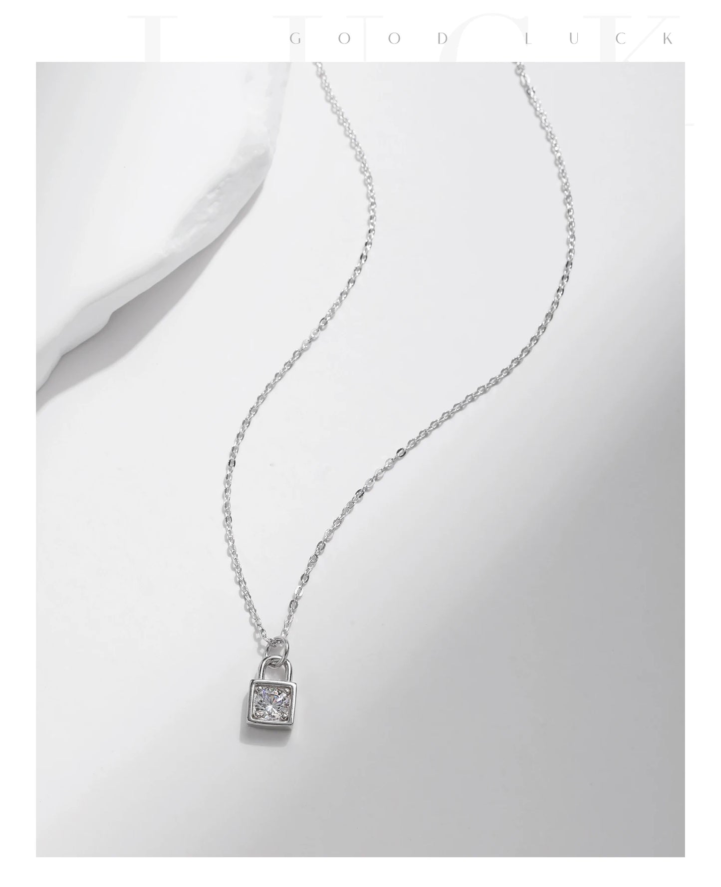 MODIAN 0.5 Carat D Color Moissanite Lock Pendant Necklace For Women 925 Sterling Silver Party Stackable Fine Jewelry With Boxes