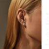 MODIAN Emerald Cut Moissanite Ear Studs 925 Sterling Silver Classic Luxury Halo Earrings For Women Wedding Fine Jewelry Gift