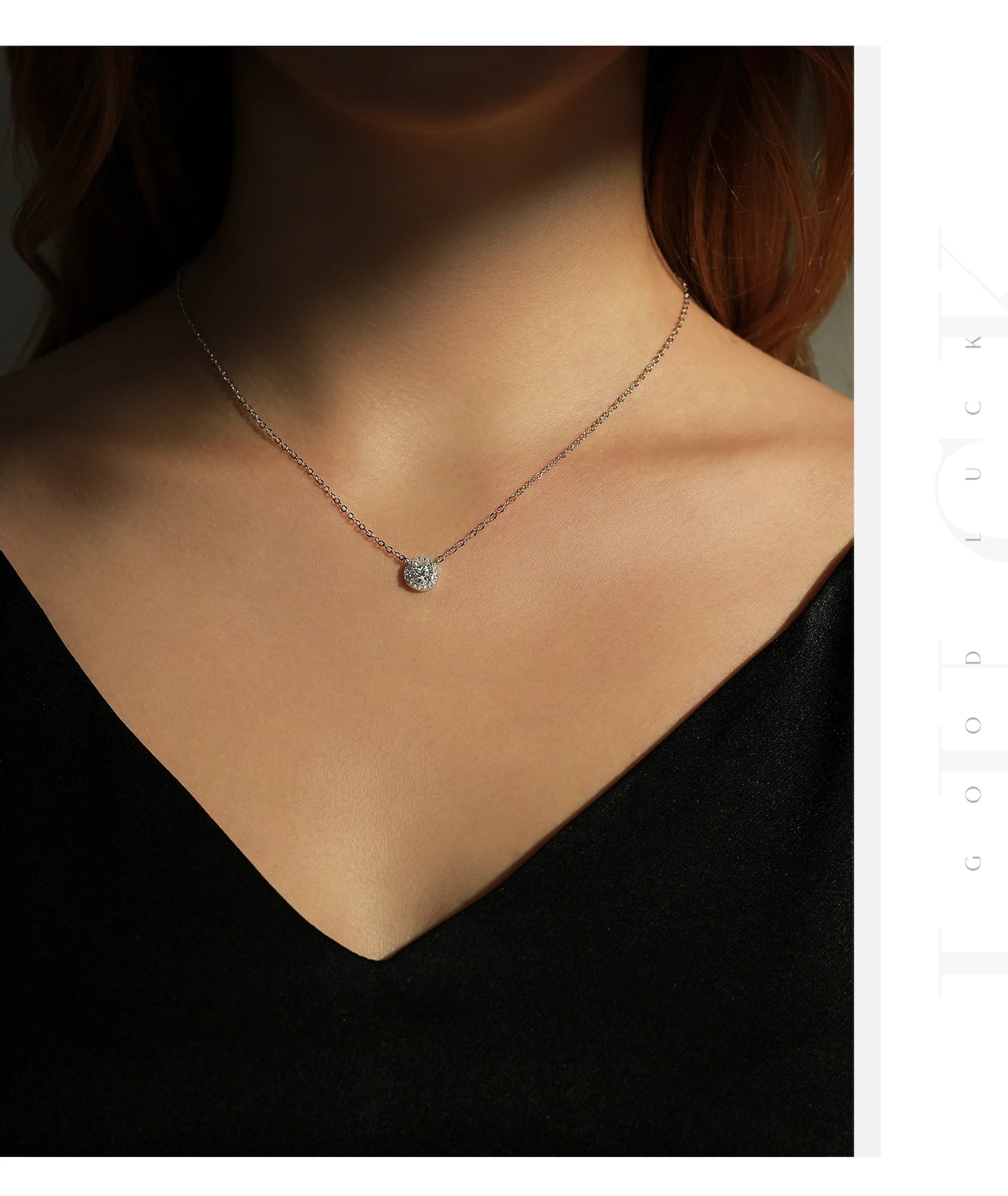 MODIAN Square & Round Halo Moissanite 925 Sterling Silver Pendant Necklace D Color VVS1 Lab Diamond Necklace For Women Jewelry