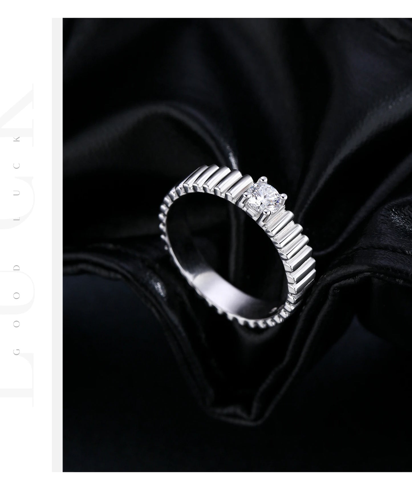 MODIAN D Color Moissanite Ring 925 Sterling Silver Trendy  Wide Eternal Stackable Finger Rings For Women Unisex Fine Jewelry