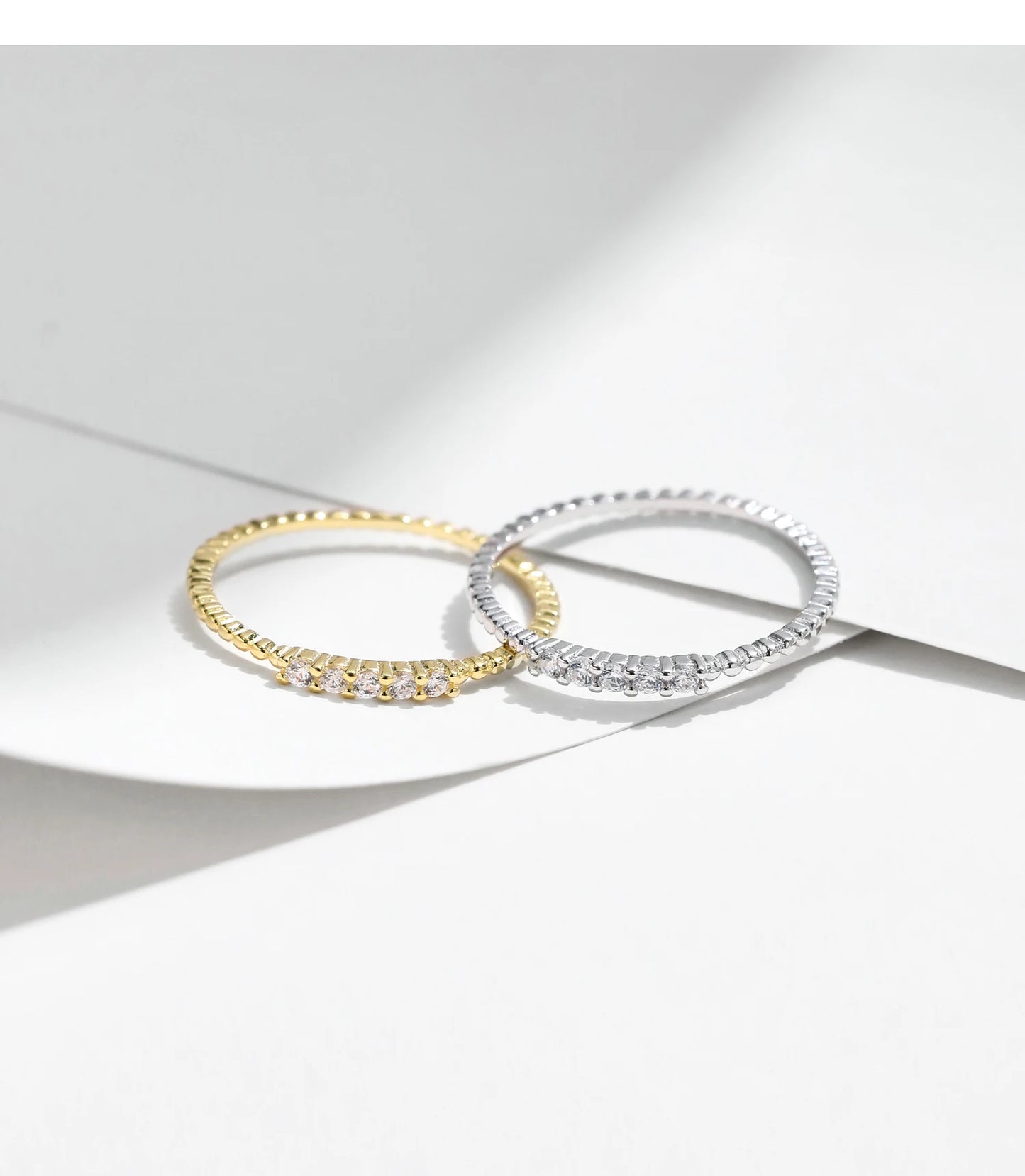 MODIAN Sparkling Moissanite Eternity Band Ring 925 Sterling Silver Stackable Popular Finger Rings For Women Party Jewelry