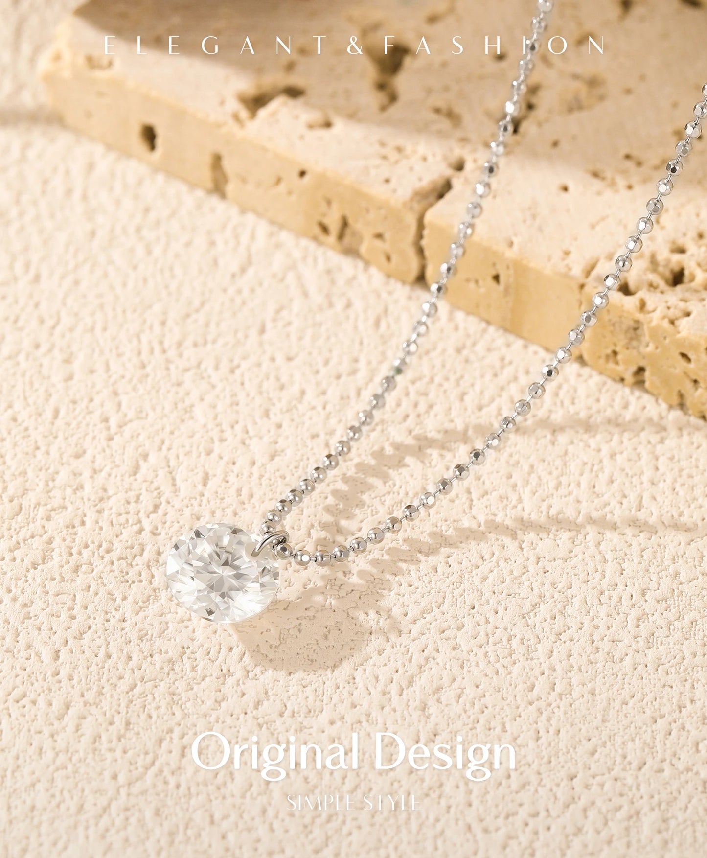 MODIAN D Color Moissanite Necklaces 925 Sterling Silver Trendy Beads Necklace Stackable Pendant Necklace For Women Fine Jewelry