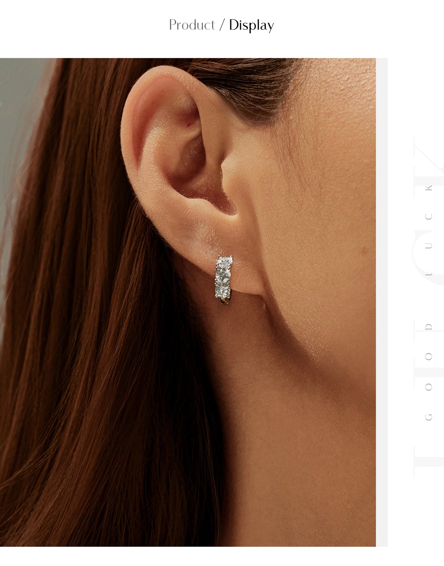 MODIAN D Color Moissanite Classic Ear Buckle 925 Sterling Silver Trendy Round Stackable Hoop Earrings For Women Fine Jewelry